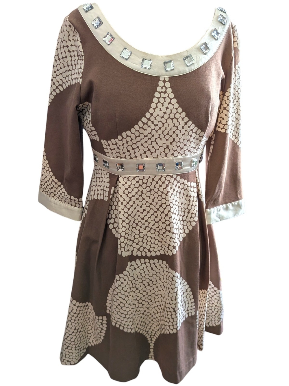 Jeweled BCBGMaxAzria Statement RARE VTG Mirrored Embellishments Fit & Flare LTD